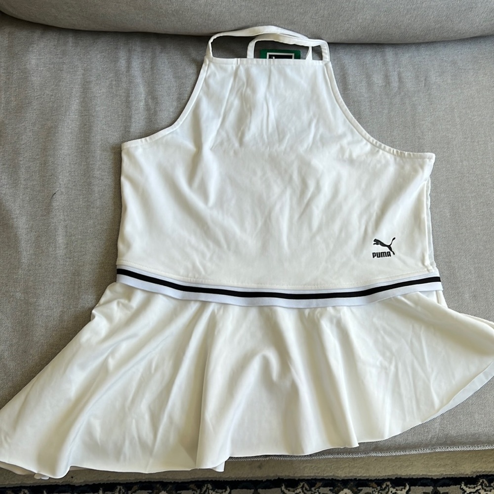 NWT Puma white Xtreme Tight Frilled Top